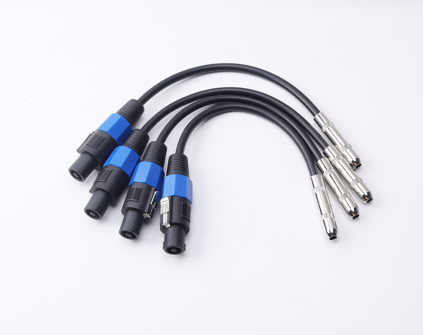 Audio 4 Pack-1/4 TS Female to Speakon Adapter Patch Speaker Cable